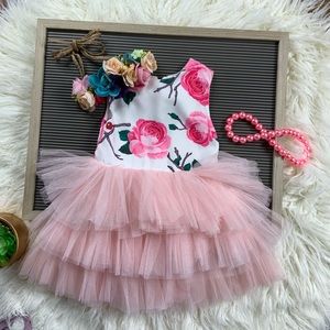 Girls tutu flower dress